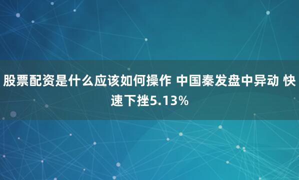 股票配资是什么应该如何操作 中国秦发盘中异动 快速下挫5.13%